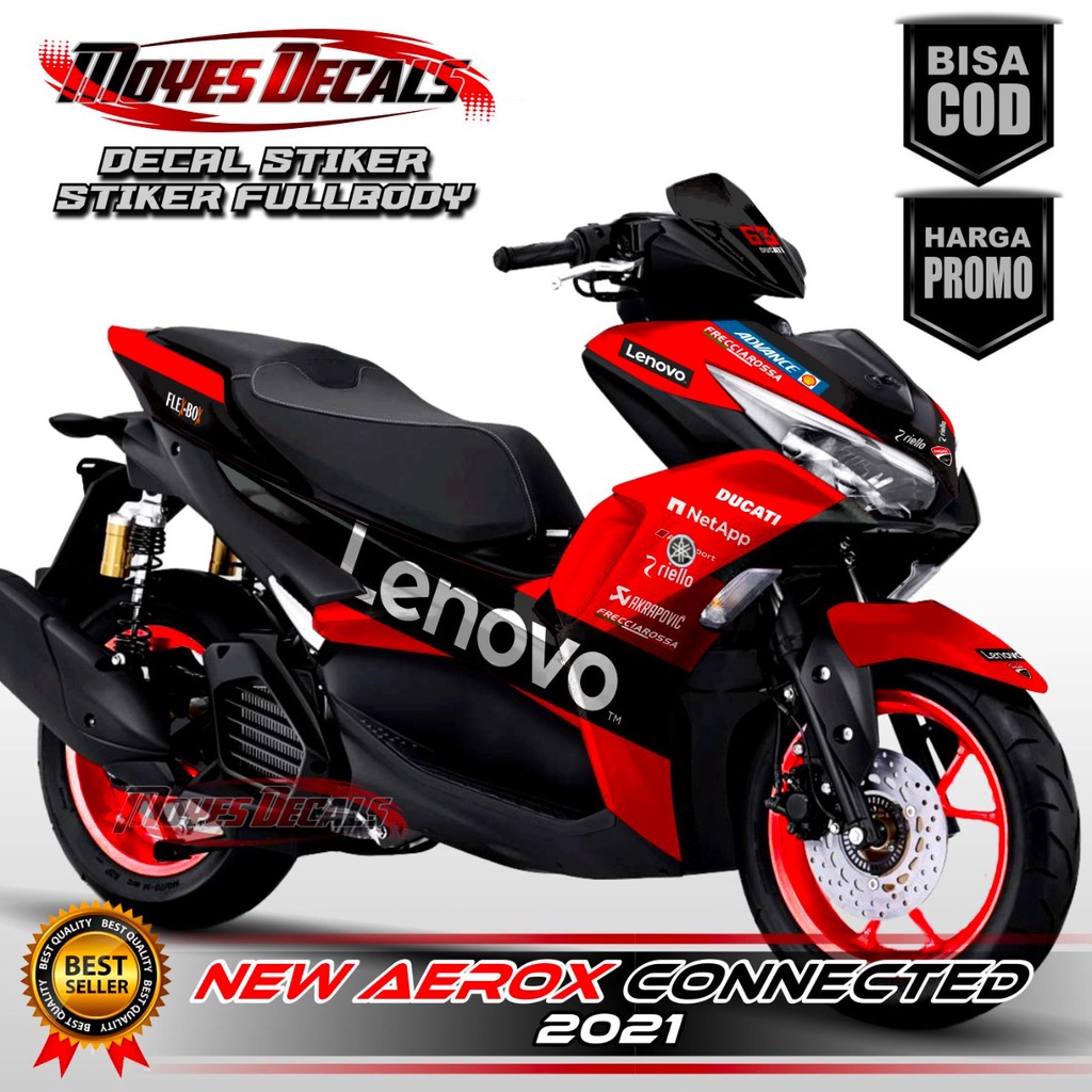 Decal New Aerox 155 - Motif Racing GP Series Warna Merah