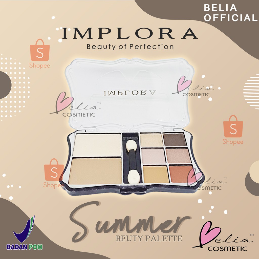 ❤ BELIA ❤ Implora (✔️BPOM) Eyeshadow Pallete + Blush On ( palet eye shadow ) Palette