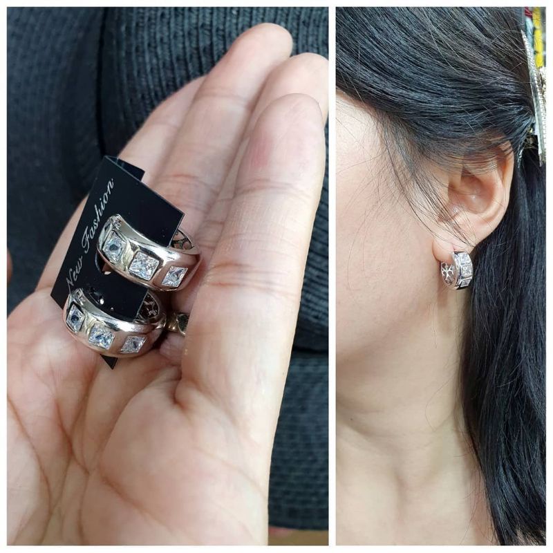 Anting Silver925 Perak Mata kilau  Premium Quality Anti karat anti alergi As61