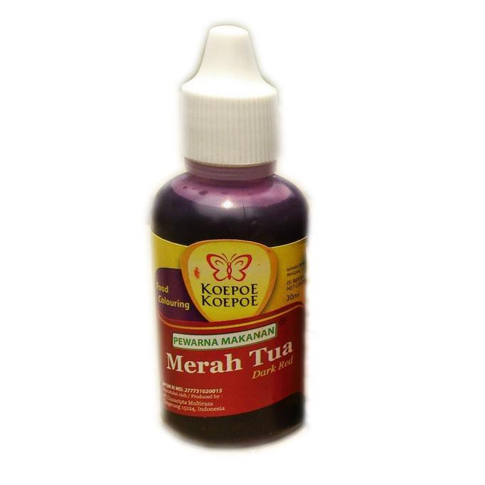 

31.87-Kue- Pewarna Cair Makanan/ Minuman Koepoe Koepoe Merah Tua 30 Gram -Terlengkap-Termurah-