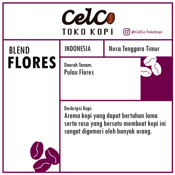 

Kopi Blend Flores 200gr | by Celco Toko Kopi | Kopi Biji & Bubuk