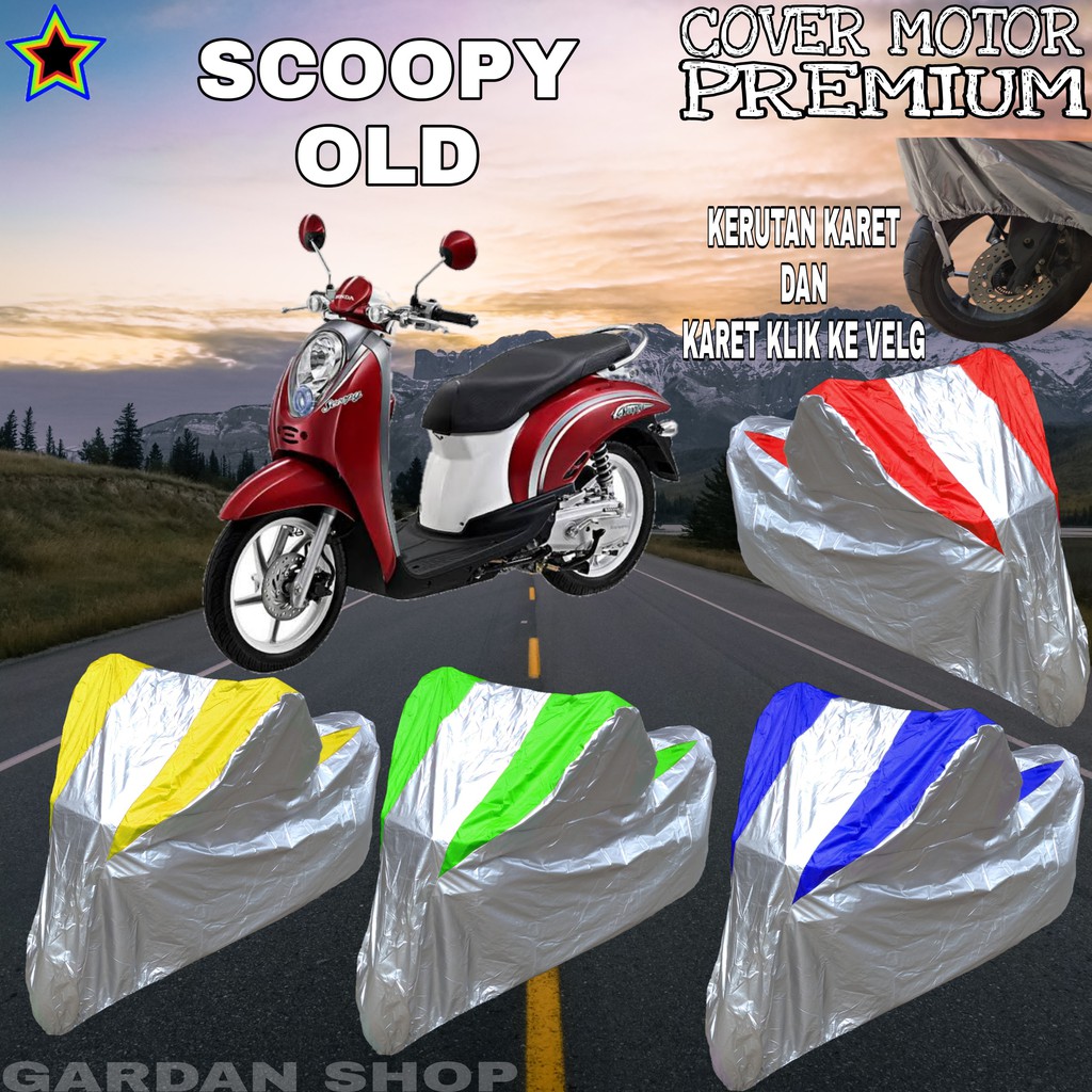 Sarung Motor SCOOPY OLD Silver KOMBINASI Body Cover Scoopy PREMIUM