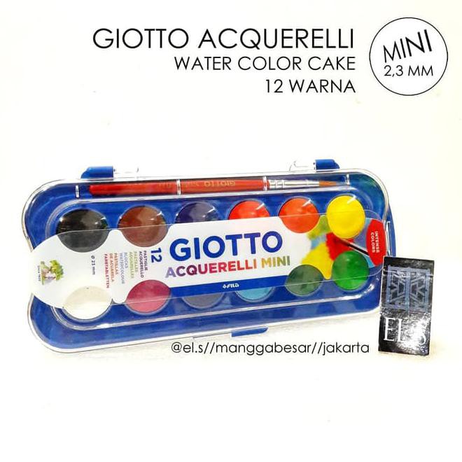 

Giotto Acquerelli Mini 12 Warna ( Water Color Cake / Cat Air ) Best Seller