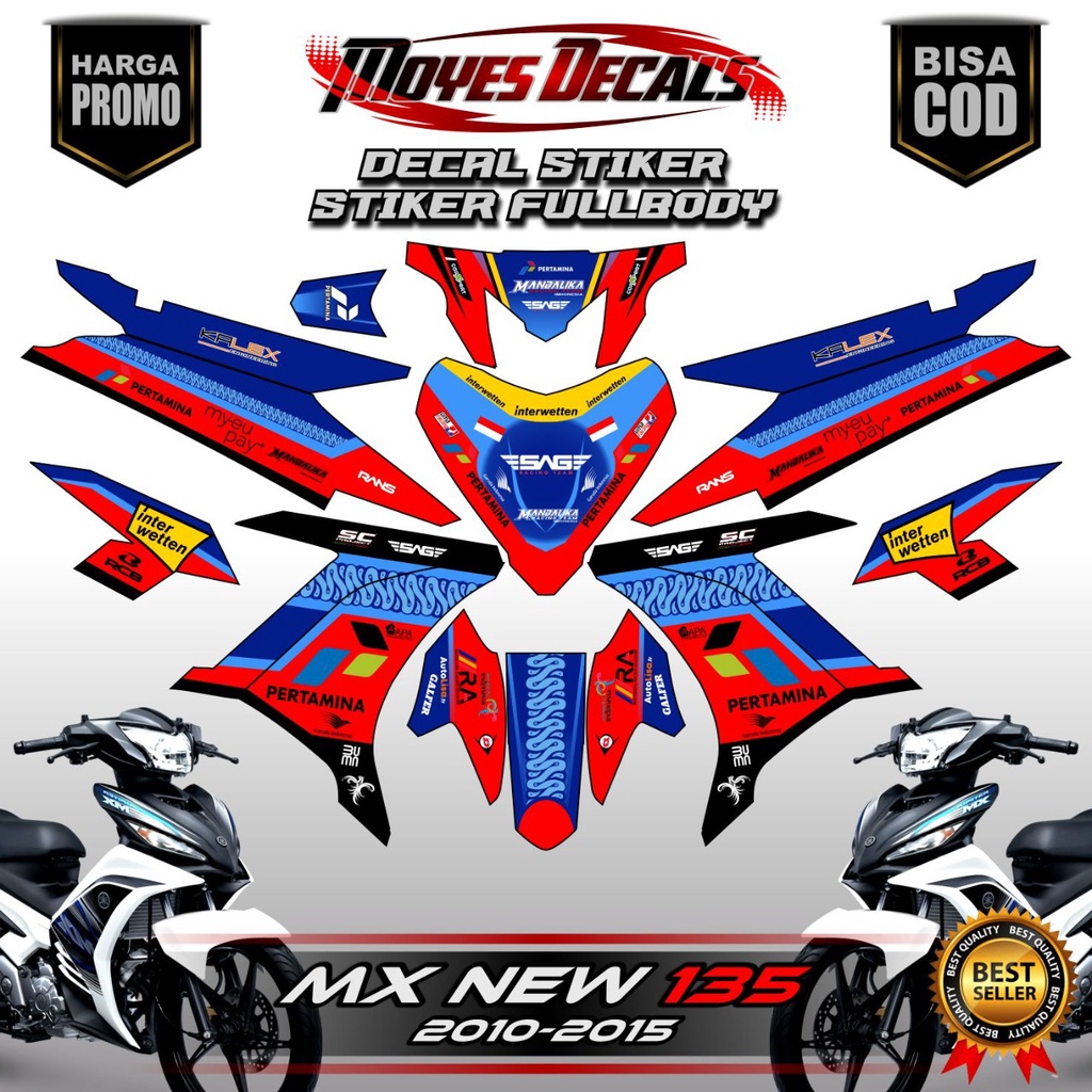 Bisa COD TERLARIS,,,, Decal Jupiter Mx 135 New pertamina mandalika fullbody decal jupiter mx new 135