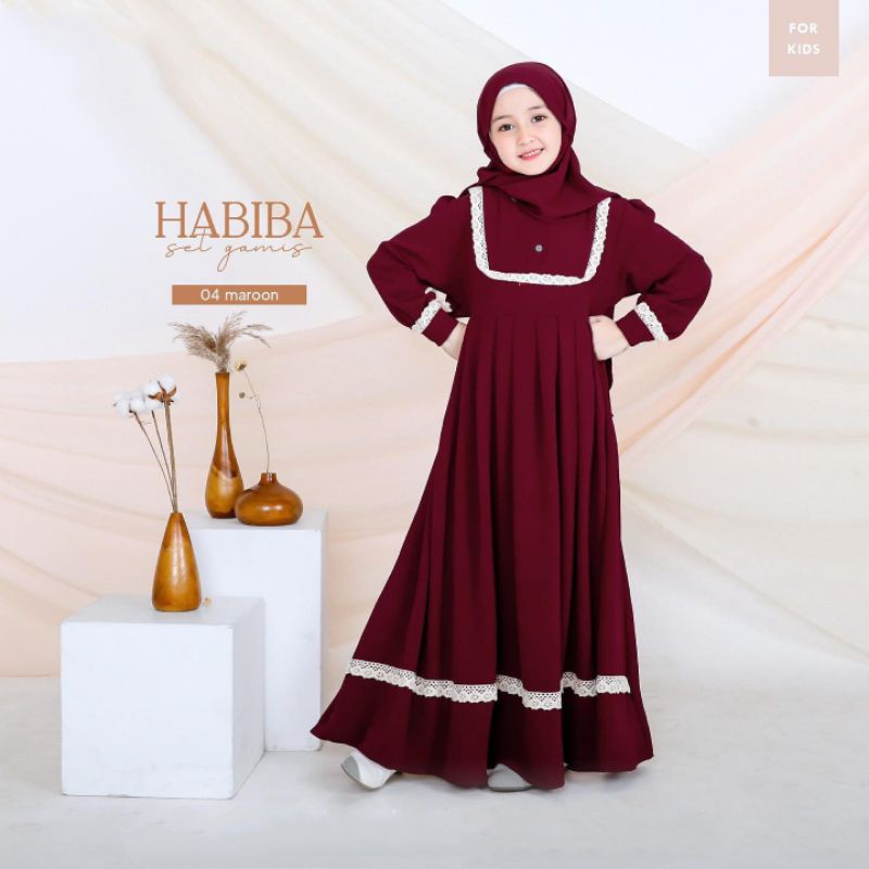 GAMIS SYARI KIDS PLUS HIJAB 9-12 TAHUN/HABIBA SYARI KIDS/GAMIS MUSLIM ANAK TERBARU/SYARI KIDS TERLARIS/HANUM SYARI KIDS MIX RENDA/FAR MOSLEMSTORE