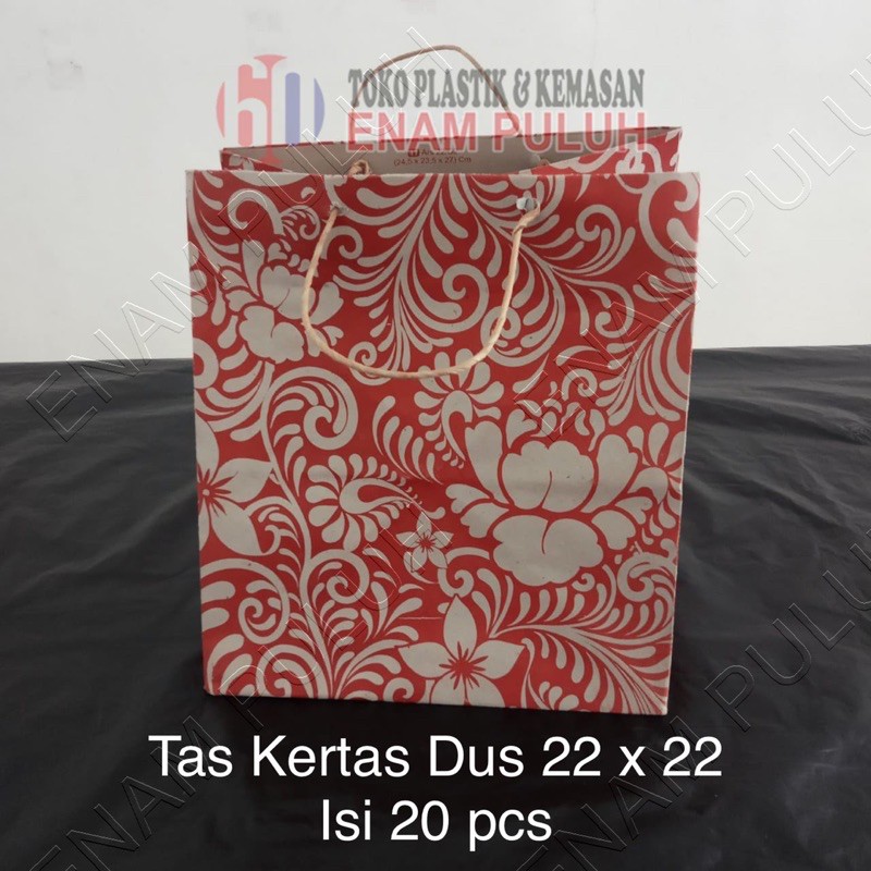 

paperbag paper bag tas kertas dus 22x22 brown kraft coklat isi 20 batik