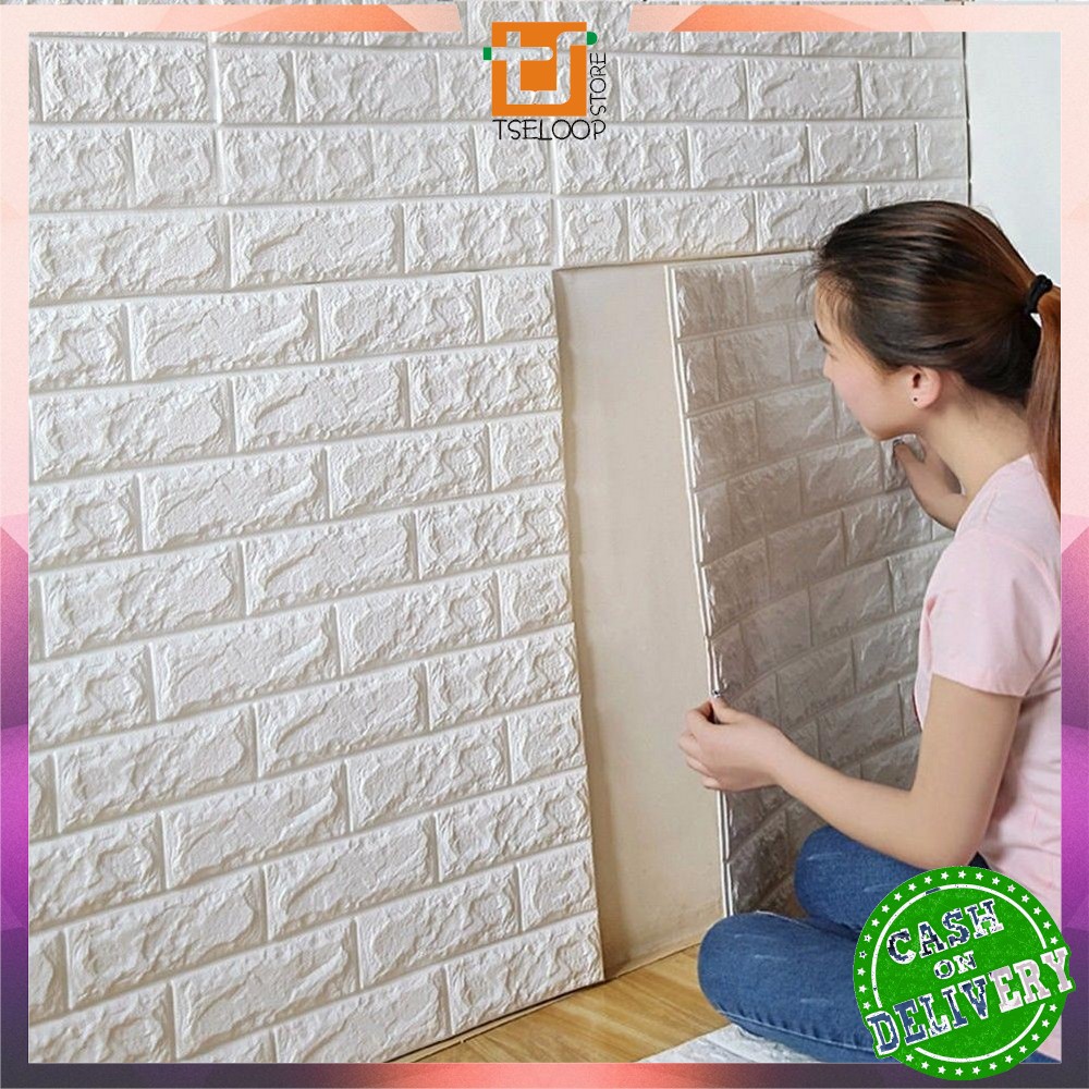 OFM-C206 Wallpaper Dinding Foam 3D Kecil Motif Batu Bata / Walpaper Stiker Dinding Dekorasi Kamar-3
