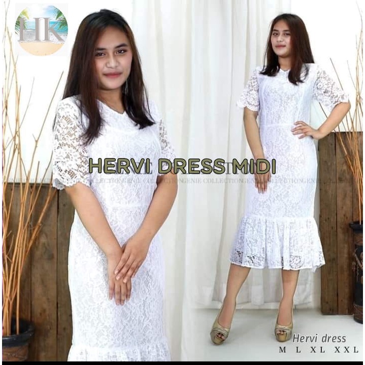 Baju Wanita DRESS PASKAH PUTIH  midi dress korea paskah natal imlek terbaru dress korea kondangan wa