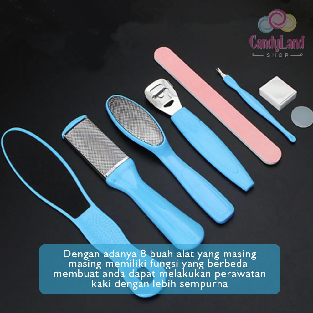 Set Alat Perawatan Kuku Kaki Pembersih Tumit Pecah Manicure Pedicure Foot Care Scraper Set 8 in 1