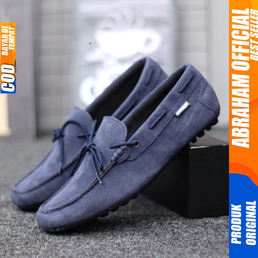 Sepatu Casual Slip On Pria Santai Kerja Kantor Hitam Abraham Rennes