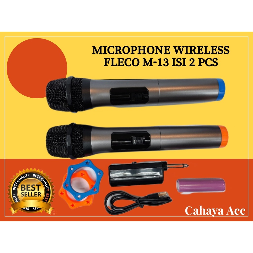 Microphone Profesional Wireless Mic Double FLECO M-12 / M-13 MIKROFON BLUETOOTH ORIGINAL FLECO / JINLONG JL-008