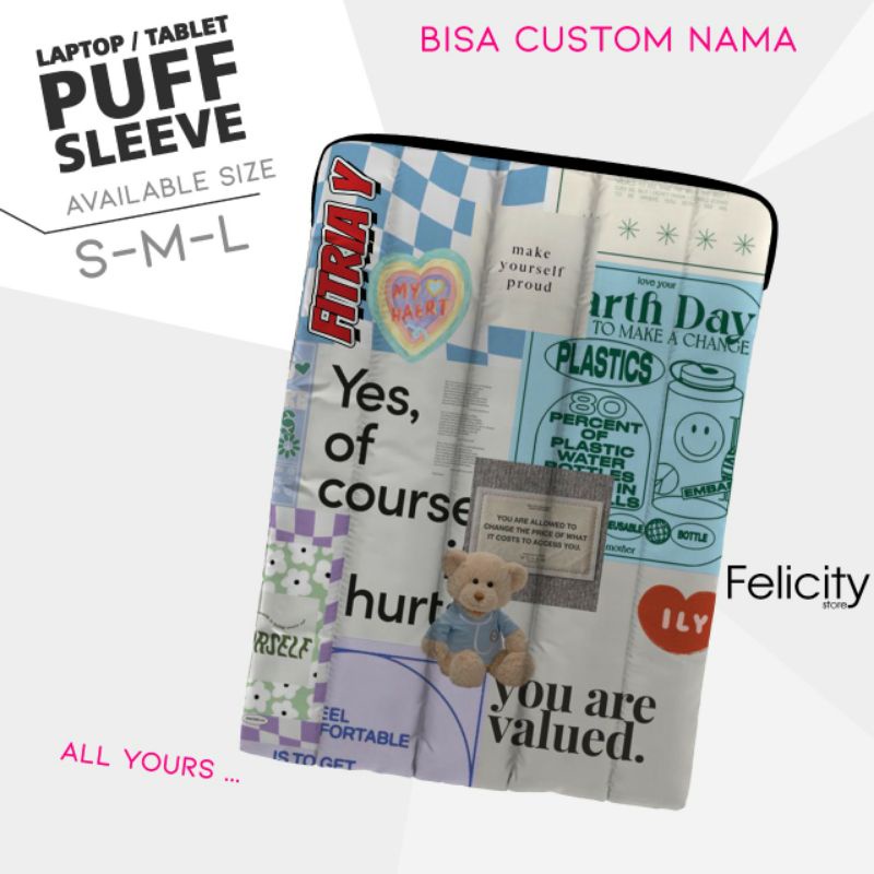 DISKON PUFFY LAPTOP SLEEVE PUFFY LAPTOP PUFFY BAG POUCH LAPTOP