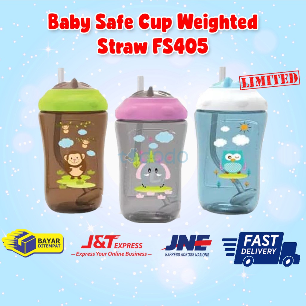 Baby Safe Cup Weighted Straw FS405 - Botol Minum Sedotan Anak Bayi Dengan Pemberat