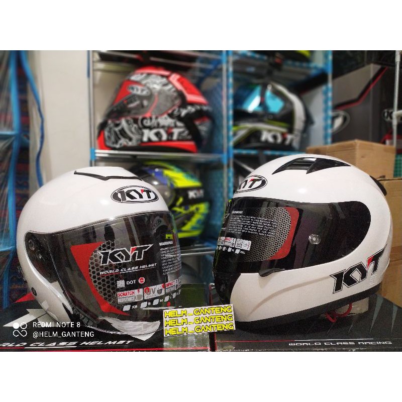 helm couple putih kyt r10 putih & kyt kyoto putih
