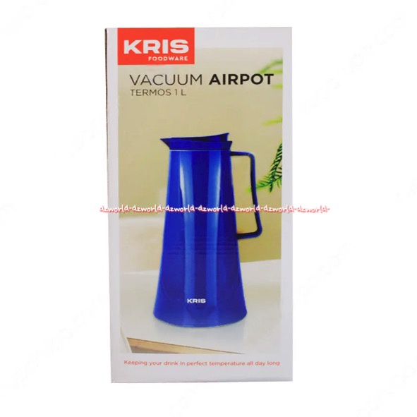 Kris Vacuum Airport Termos 1L Blue Green Tempat Air Panas Tahan Lama Termos Thermos Cerek Teko Air Kettle 1 Litter Model Minimalis