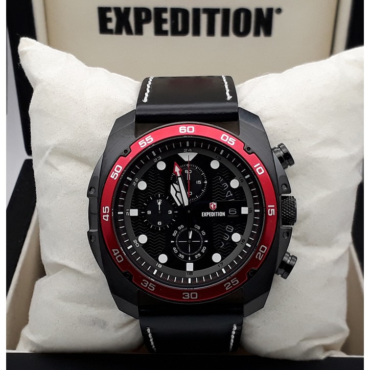 Expedition E 6762 Black Ring Red, Jam Tangan Pria, Original