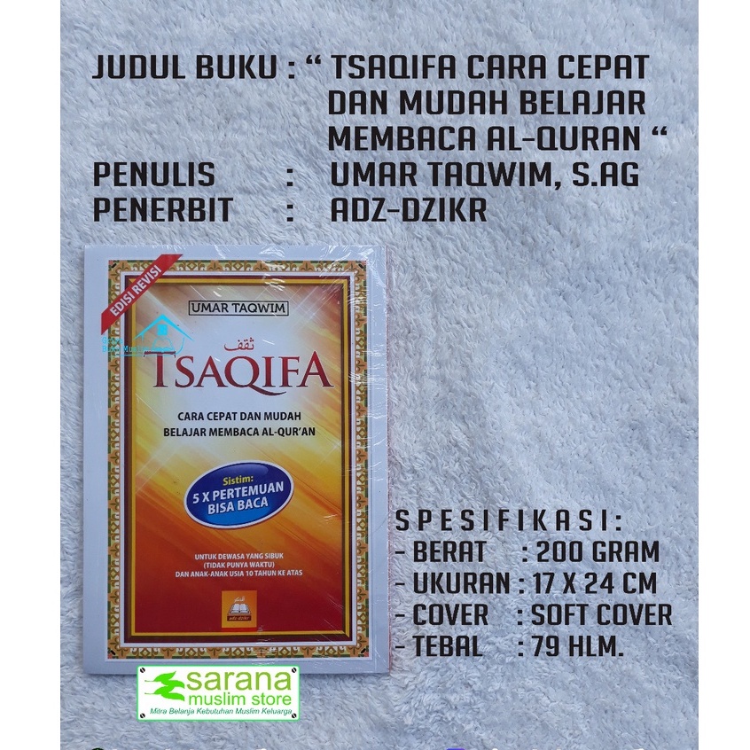BUKU TSAQIFA CARA CEPAT DAN MUDAH BELAJAR MEMBACA AL-QURAN