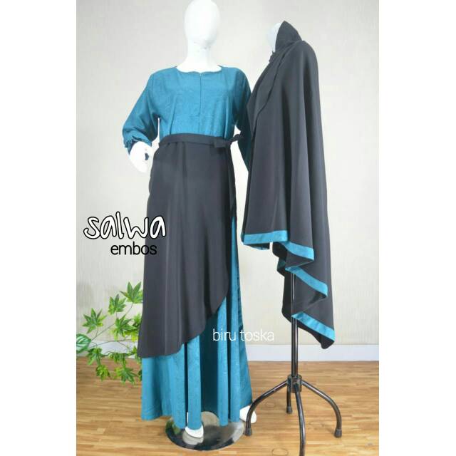Gamis Salwa Wolfis Embos Kombinasi