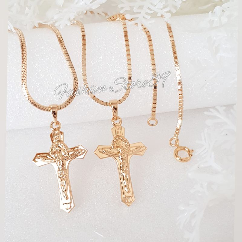 Xuping Kalung Salib Jesus Impor Perhiasan Xuping lapis Emas Kualitas Terjamin original Xuping Salib Bestquality