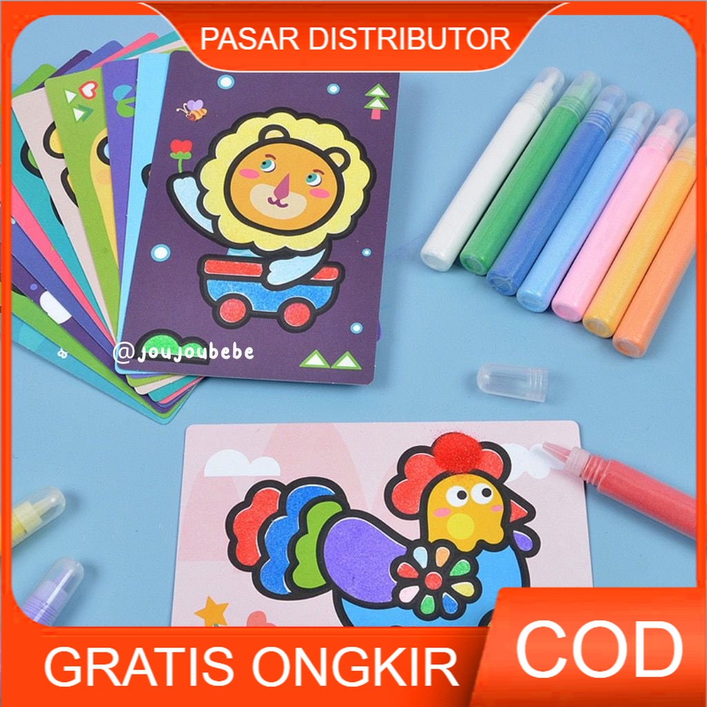 Mainan Edukasi Anak 12 COLOUR SAND PAINTING Mainan Lukisan Pasir