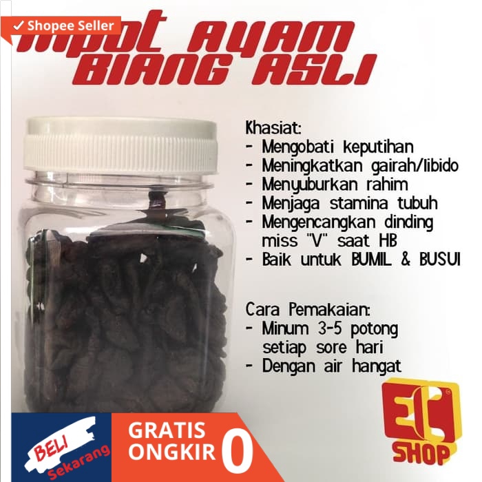 

EMPOT / MPOT AYAM BIANG ASLI 50 GRAM BISA PILIH UTUH / POTONG Lawu Store