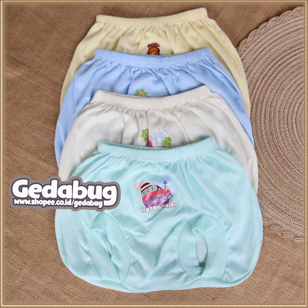 3 Pcs - Celana Pop HOGA Warna Lubang Bulat | Perlengkapan Pakaian Bayi New Born | Gedabug