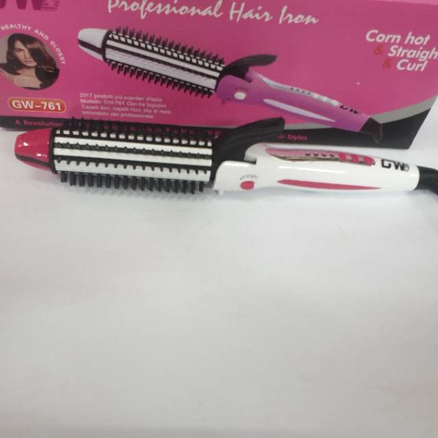 Catok Rambut 3in1 Gowei Bagus Alat Catokan Lurus Rebonding Gerigi Baba Curler Keriting GW-761