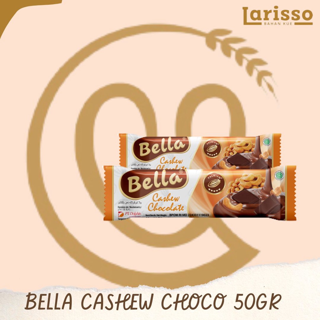 

BELLA CASHEW CHOCOLATE PREMIUM COKLAT BAR 50GR