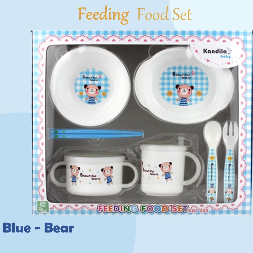 KANDILA FEEDING FOOD SET / KDL 033 / peralatan piring sendok mangkuk makan bayi