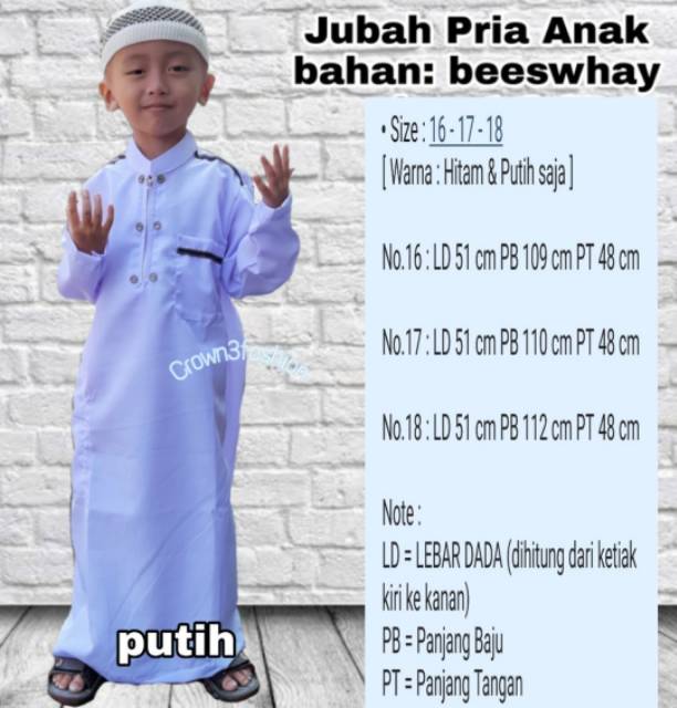 Jubah anak pria / gamis anak laki 13 ~ 18 √