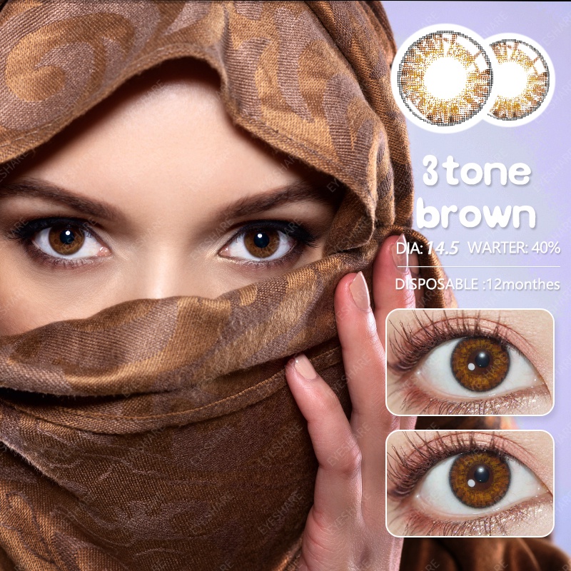 Menyinarimu【COD】BROWN Softlens Lensa wanita antik  Mata Penuh Gaya Dan Cantik Softlens Warna Sederhana Dan Canggih Lensa Kontak Soflen14.5 mm Minus0.00 2022 New Dubai Import Premium Brown Seri Warna Softlen Blue Mata besar Eropa dan Amerika