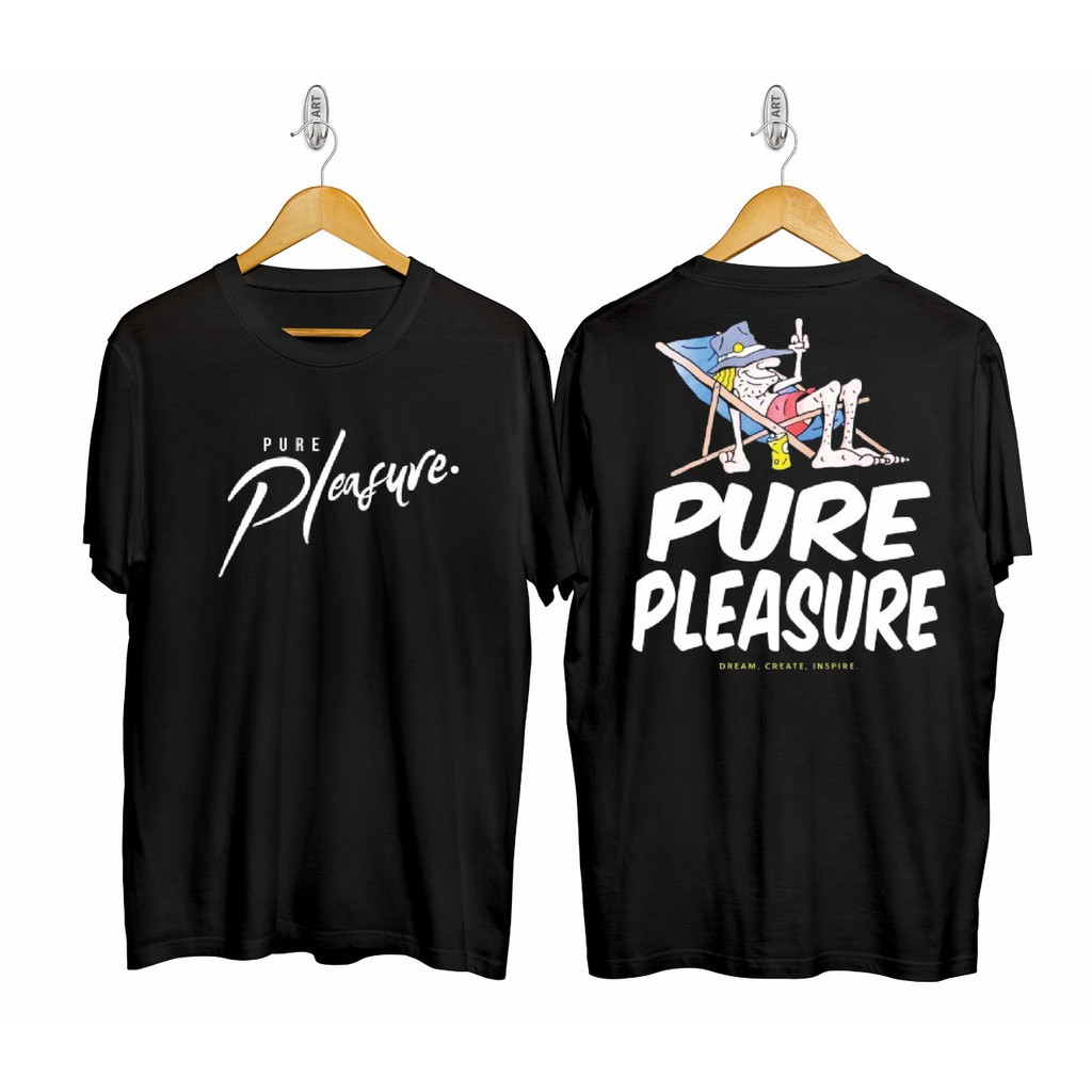 Kaos murah Kaos distro murah baju  distro pria t-shirt murah combed30s pure  pleasure hitam