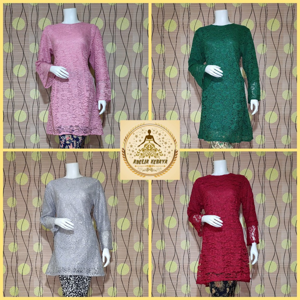 ADE&gt; SET KEBAYA SALSA REALPICT / BRUKAT TUNIK MODERN / BAJU KEBAYA BRUKAT / KEBAYA TUNIK  MODERN