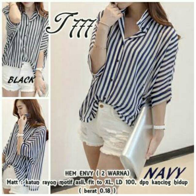 Hem Envy Salur sf pakaian wanita kemeja wanita