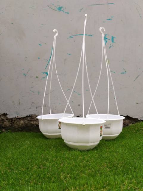 Pot bunga gantung gardenia no.06 lionstar 19cm warna putih keramik