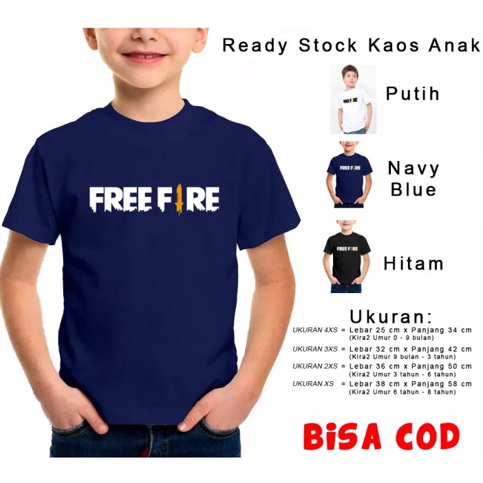 KAOS ANAK LAKI-LAKI TERLARIS MOTIF DEPAN FREE FIRE COD BAYAR DITEMPAT USIA 1-12THN / Kaos Anak Karakter Laki-laki dan Perempuan Uk 1-12thn / KAOS ANAK LAKI LAKI PEREMPUAN T SHIRT DISTRO 1-12 TAHUN MURAH ECERAN GROSIR COWOK CEWEK TANGGUNG