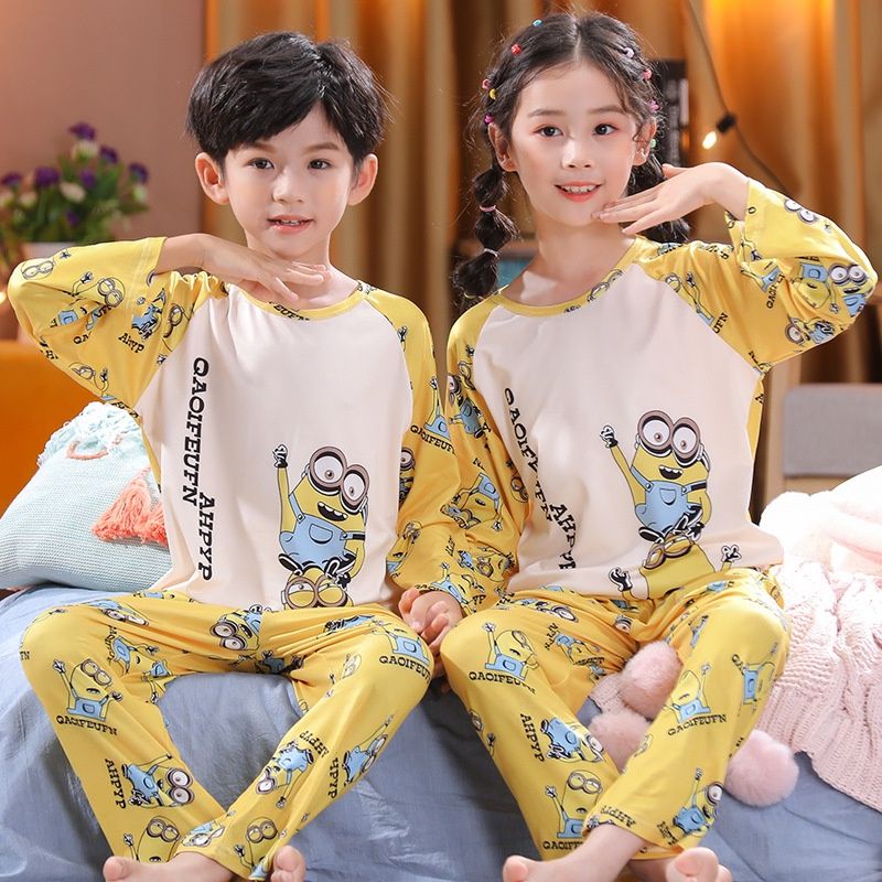 BAJU TIDUR ANAK SETELAN PIYAMA BAYI SET LENGAN PANJANG/BAJU TIDUR ANAK COUPLE C18-A