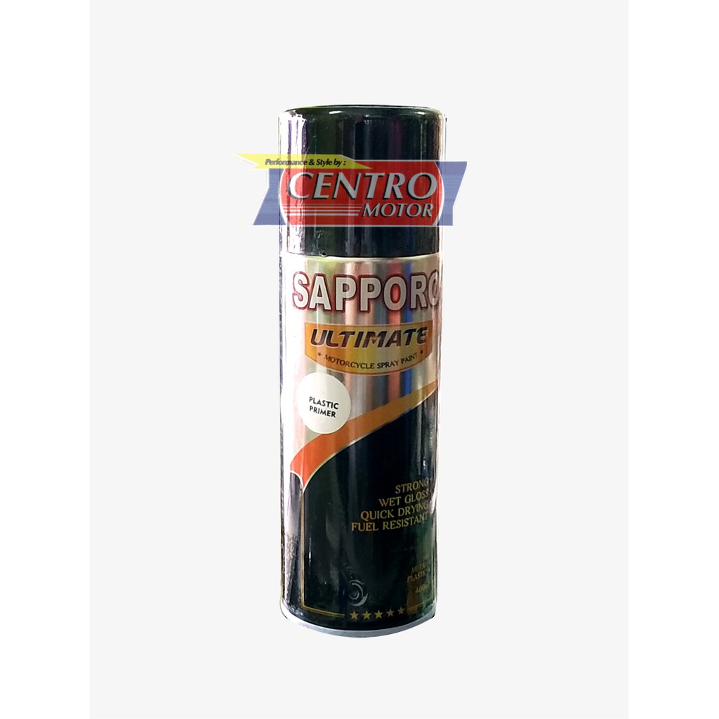 SAPPORO ULTIMATE PLASTIC PRIMER CLEAR 400ml. PRIMER UNTUK CAT BAHAN PLASTIK KULIT JERUK, PLASTIK PP