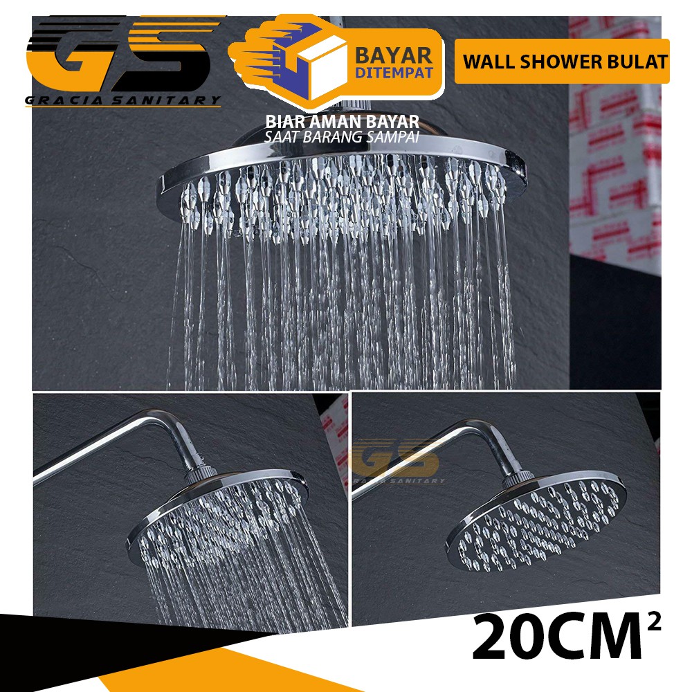 Wall Shower Dinding Bulat Kepala Shower Bulat 8Inch T103