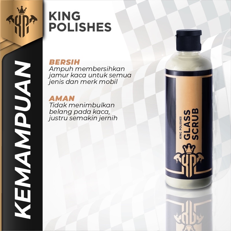 KING POLISHES Glass Scrub Pembersih Jamur Kaca Kerak Air Mengering Di Kaca Aman Untuk Kaca