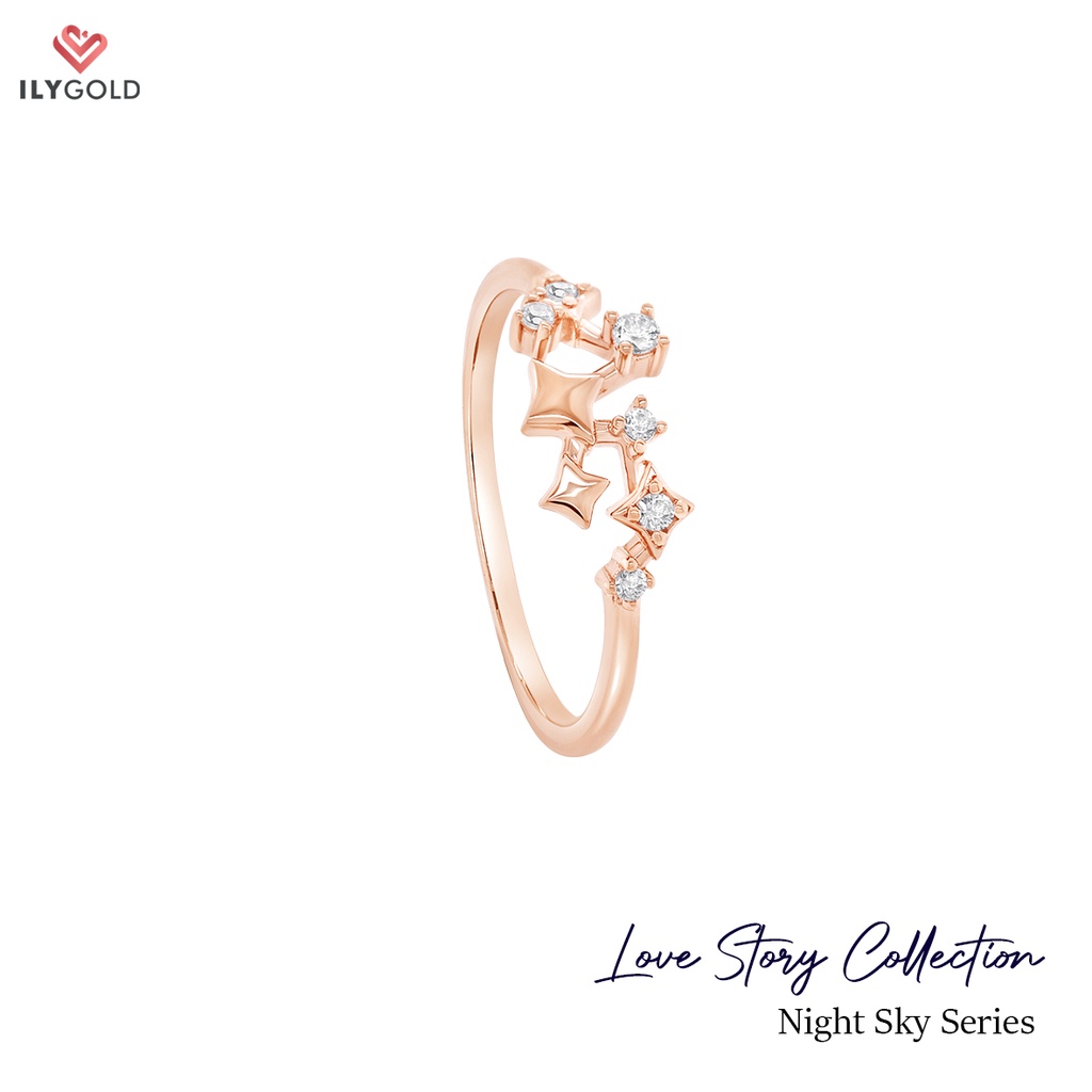 Ladies Ring Stars Night Sky Series ILY GOLD Love Story Collection