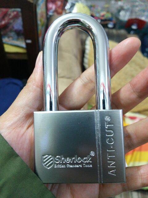 Sherlock Elliot Domestic Gembok Perisai Baja ( 53 Mm Panjang ) Silver