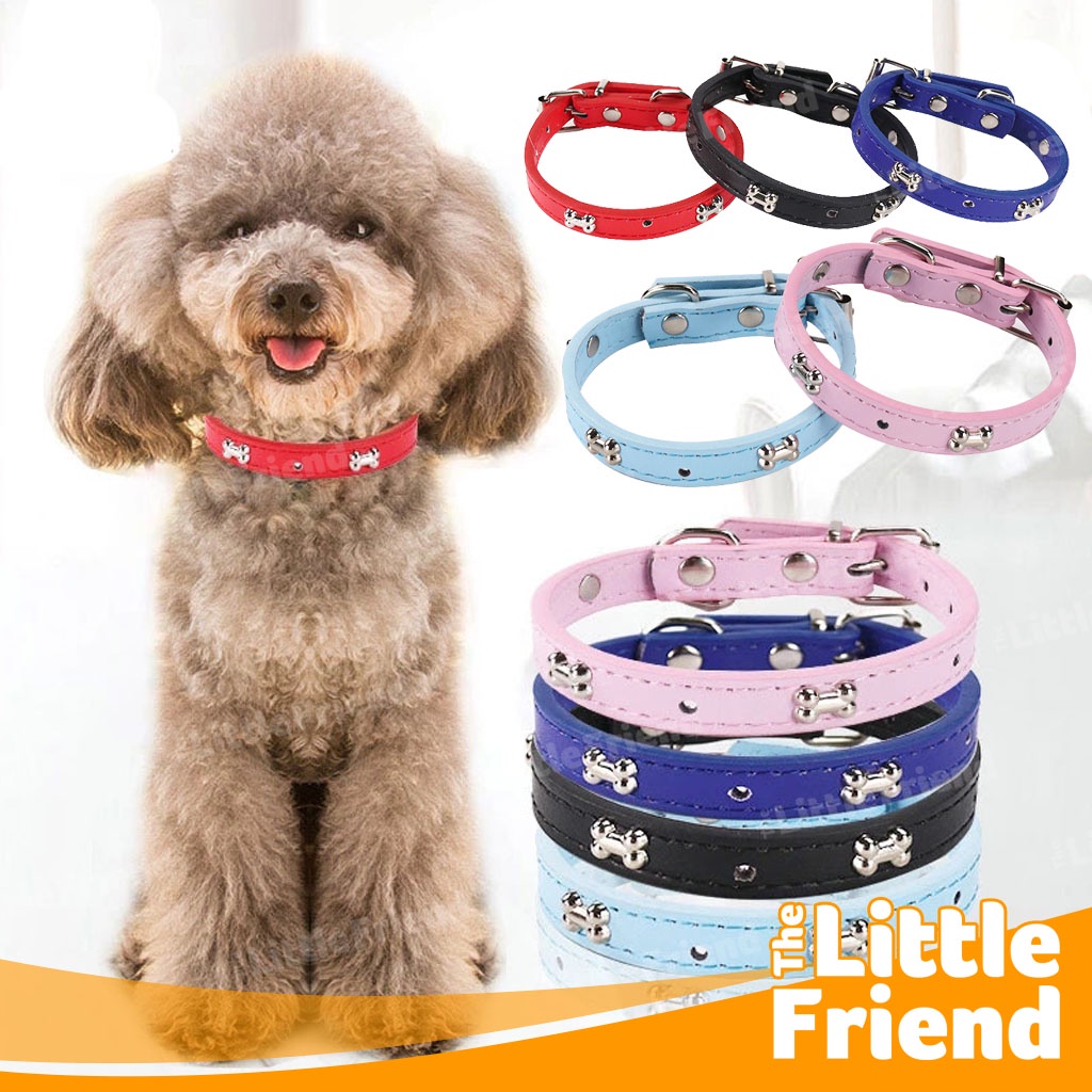 Kalung Collar Anjing Kucing Kecil Sedang Puppy Kitten Kulit Sintetis