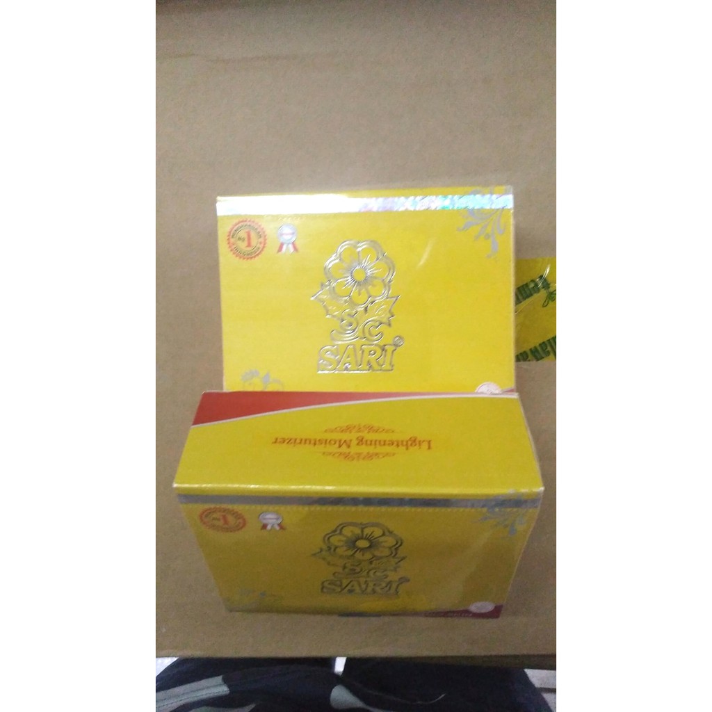 cream sari kuning oily asli aman Harunashop