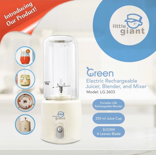 Little Giant Electric Rechargeable Juicer, Blender, and Mixer - LG 3603/Little giant perlatan MPASI