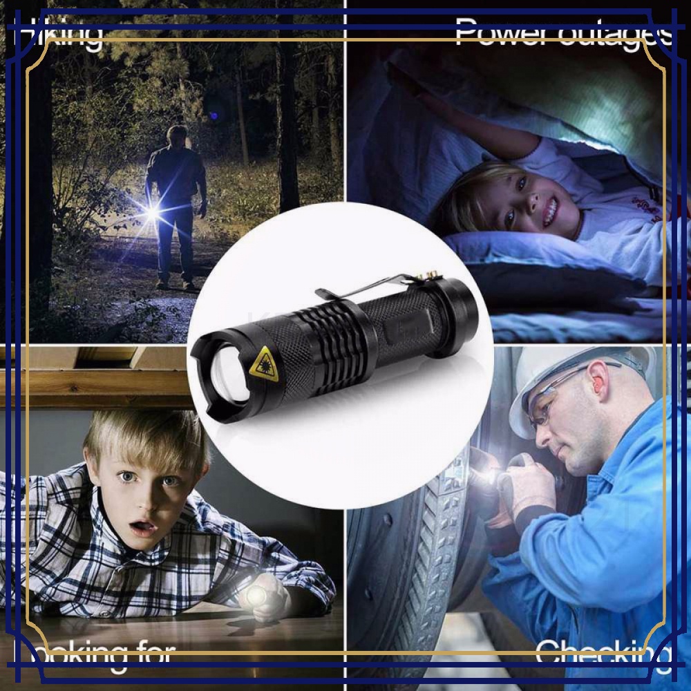 Senter LED Mini Flashlight USB Rechargerable XPE + COB - S-002