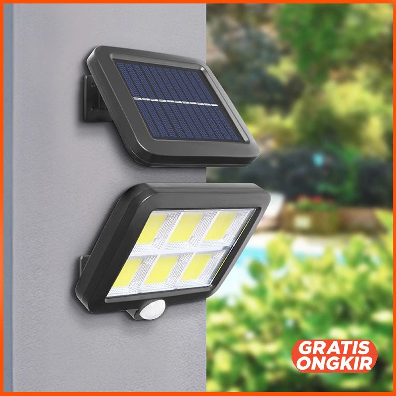 Lampu Solar Sensor Gerak Outdoor Waterproof COB 120 LED