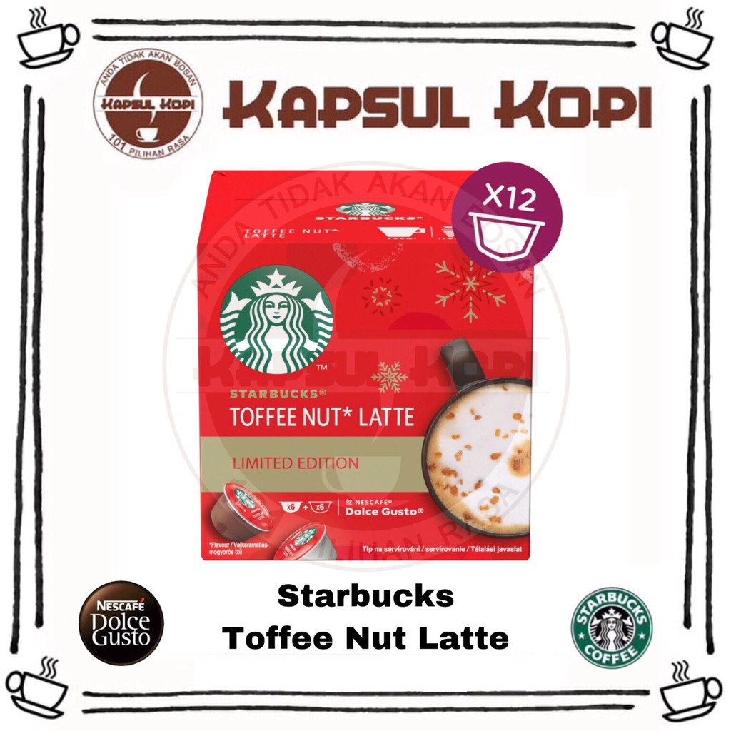 

Starbucks Toffee Nut Latte Import KapsulKopi Nescafe Dolce Gusto Coffee Capsule Pod