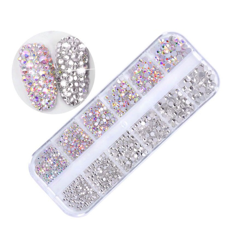 Siy 1440pcs Kristal Berlian Imitasi Glitter 3d 12 Ukuran Campur Untuk Dekorasi Nail Art