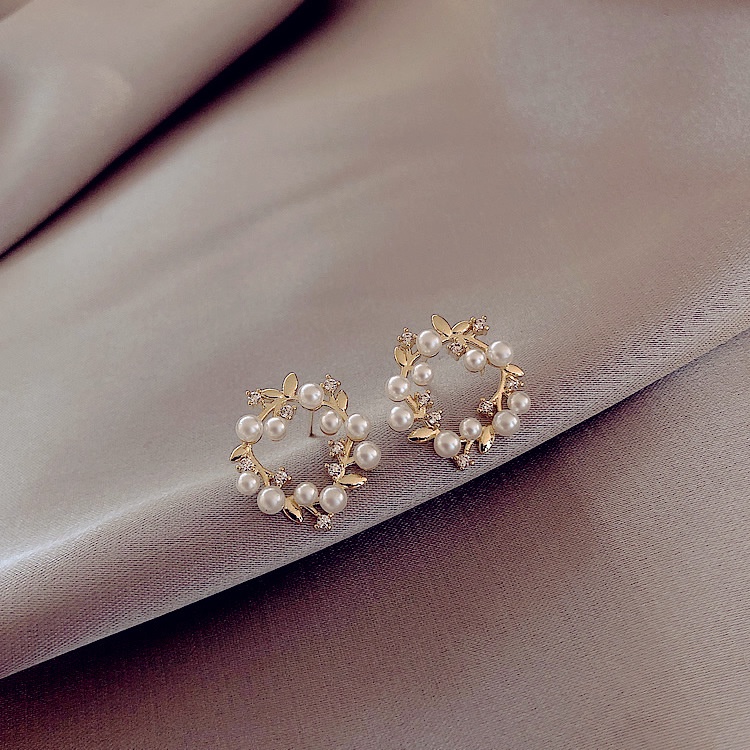 Baru fashion anting-anting sederhana anggun mutiara kecil anting-anting perak sterling 925 jarum Kor